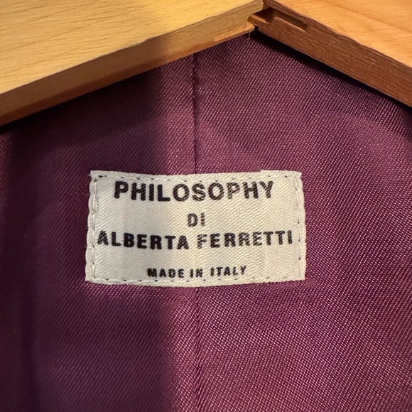 Philosophy di Alberta Ferretti Purple Tweed Coat - Size 4 - Picture 10 of 15